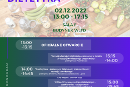 Plakat wydarzenia Dzień Przedsiębiorczości Dietetyka, szczegóły dostępne w poście